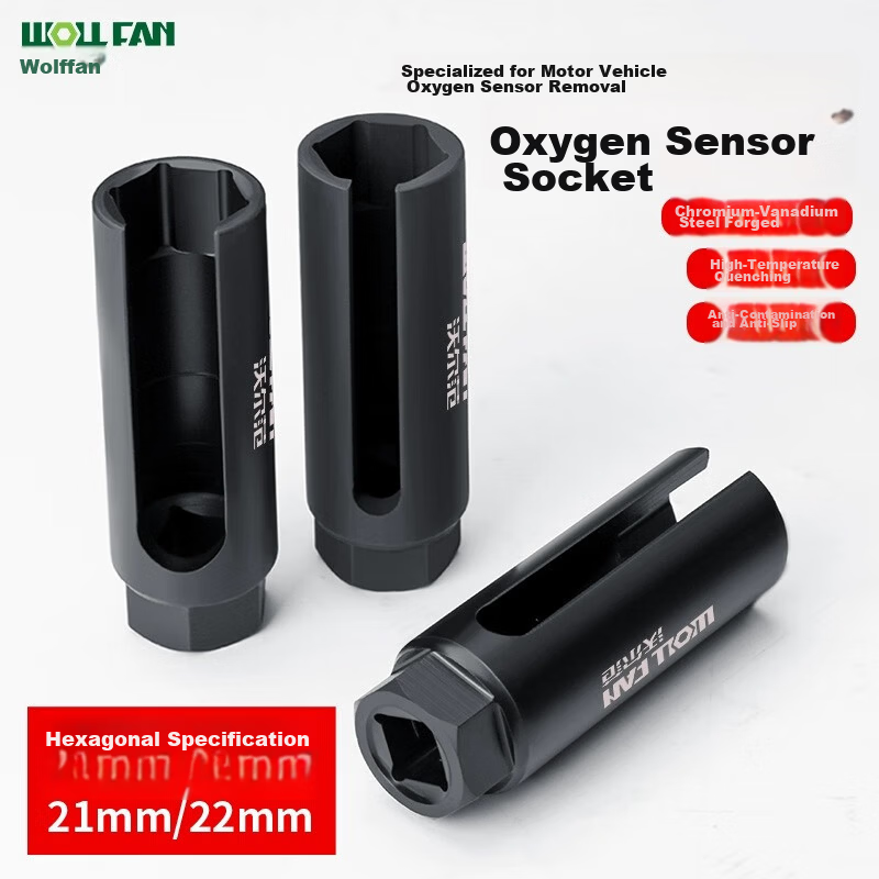Wolfan Car Front Oxygen Sensor Removal Tool 22mm Open-End Socket Wrench Auto Repair Tool Kit