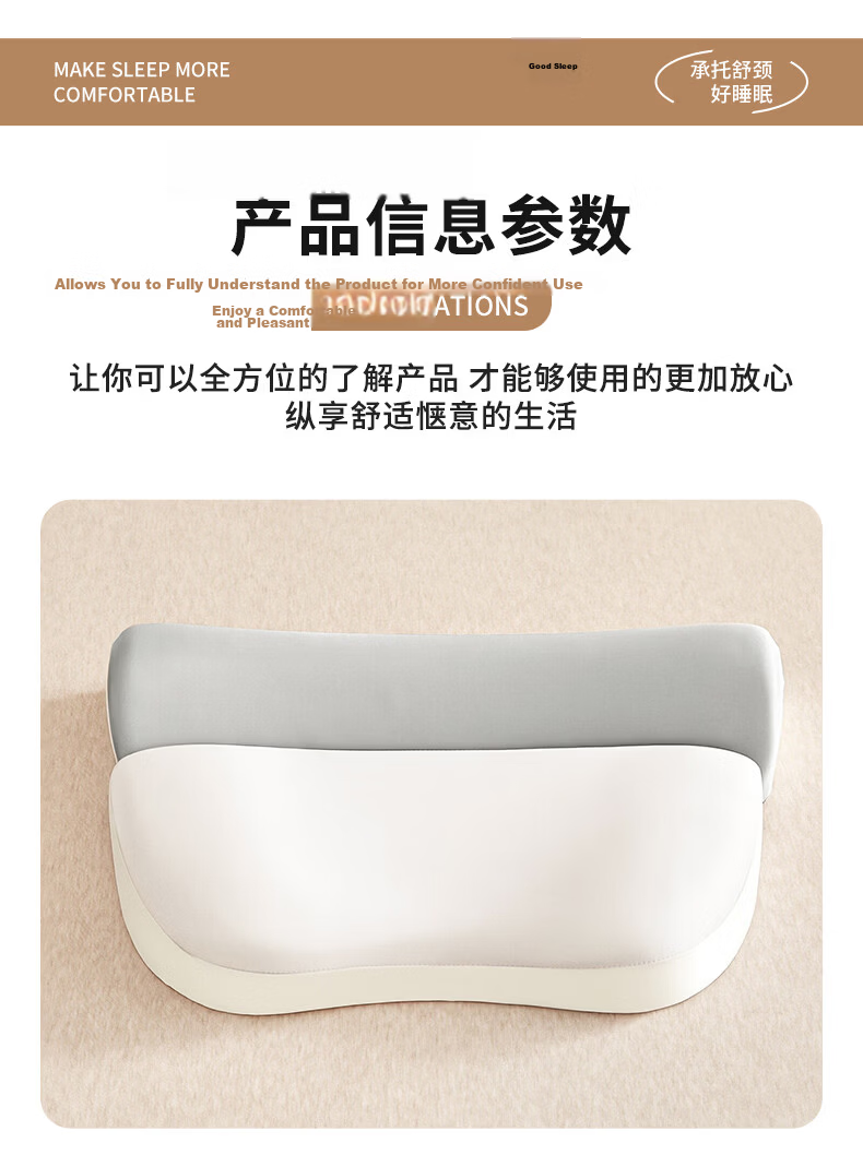 Grace Class A Ergonomic Neck Pillow for Adults Deep Sleep Removable Soft Cervical Memory Foam Pillow 35*50cm 17