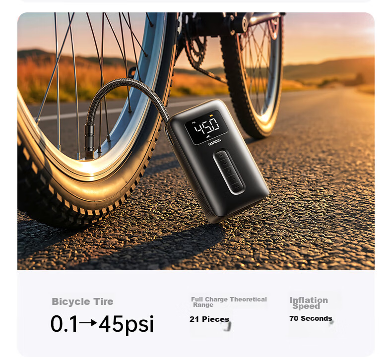 UGREEN Wireless Car Inflator Electric Air Pump Portable Tire Inflator for Tesla Xiaomi BYD Cars 12