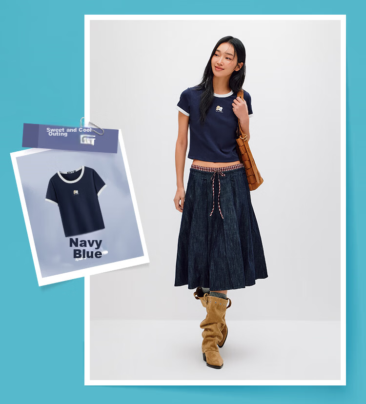 Semir Mall Edition | Illustrator Collaboration Women's Short Sleeve T-Shirt Summer Crop Slim Fit 2026 Top 101326100029 6