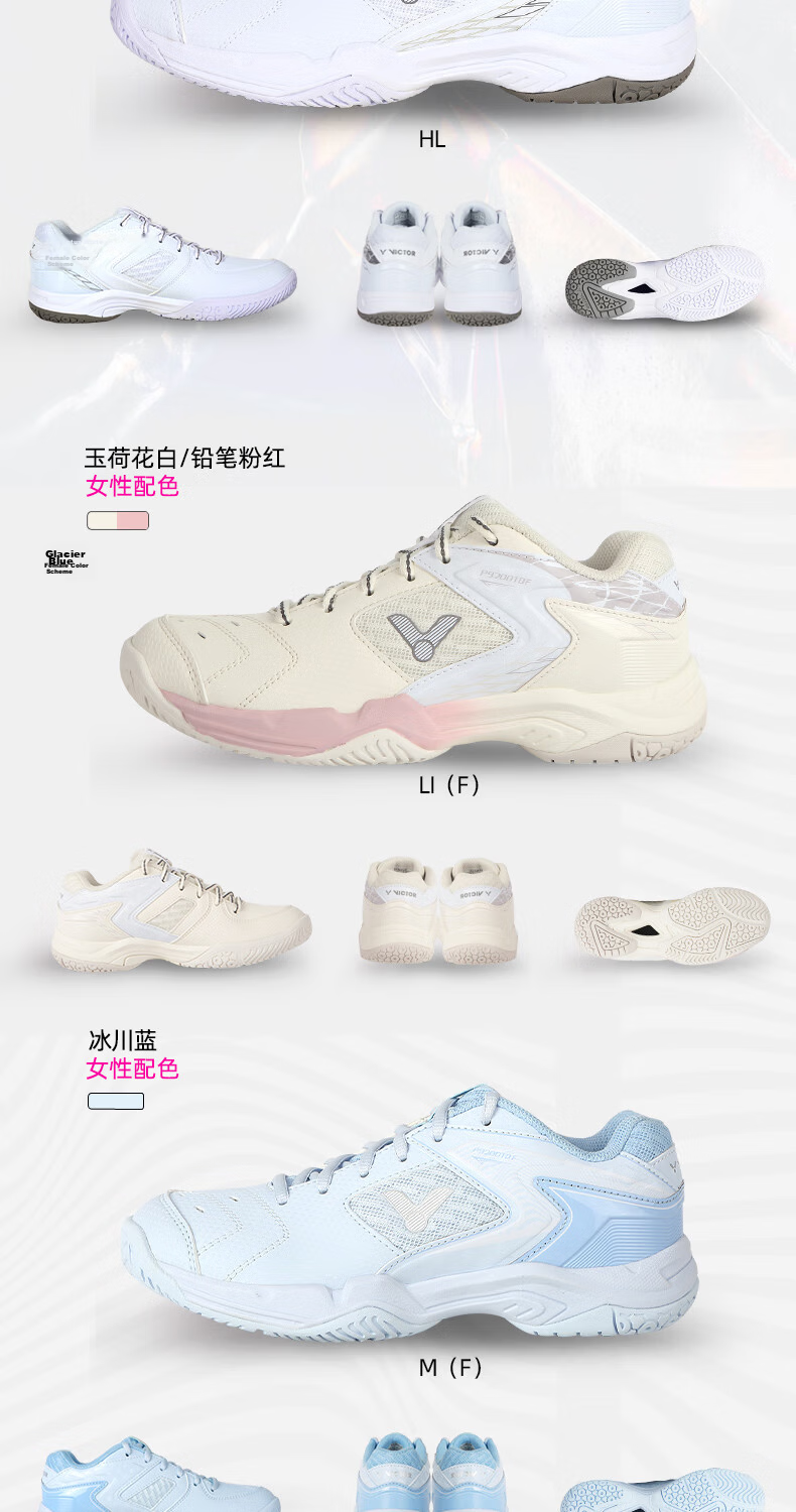 VICTOR Women's Badminton Shoes P9200TDF High Elasticity Stable Sports Shoes Pink/Warm White Size 38 4