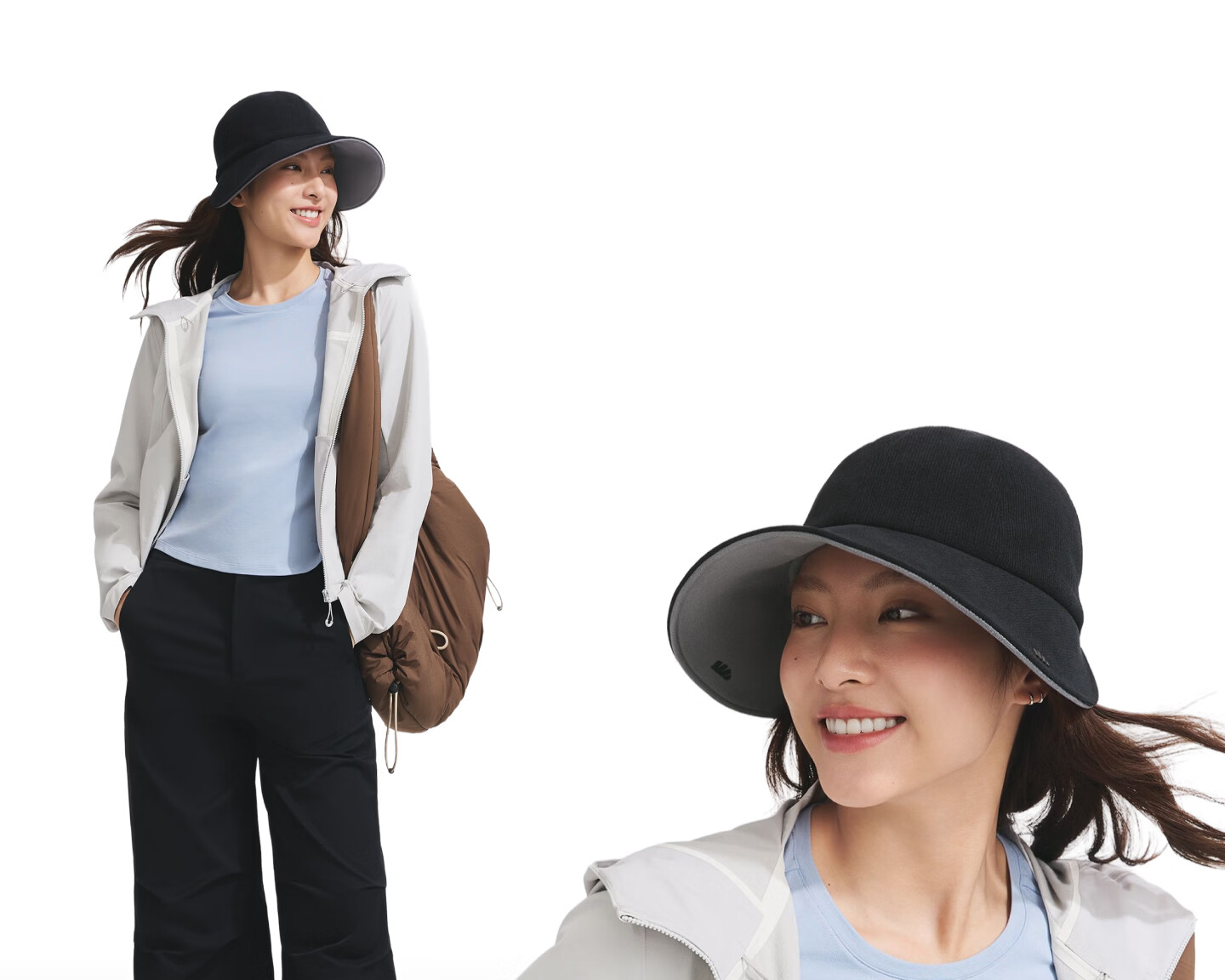 Beneunder Women's Duckbill Baseball Cap Fashion Large Brim Full Face Sunshade Men's Sun Protection Hat 20