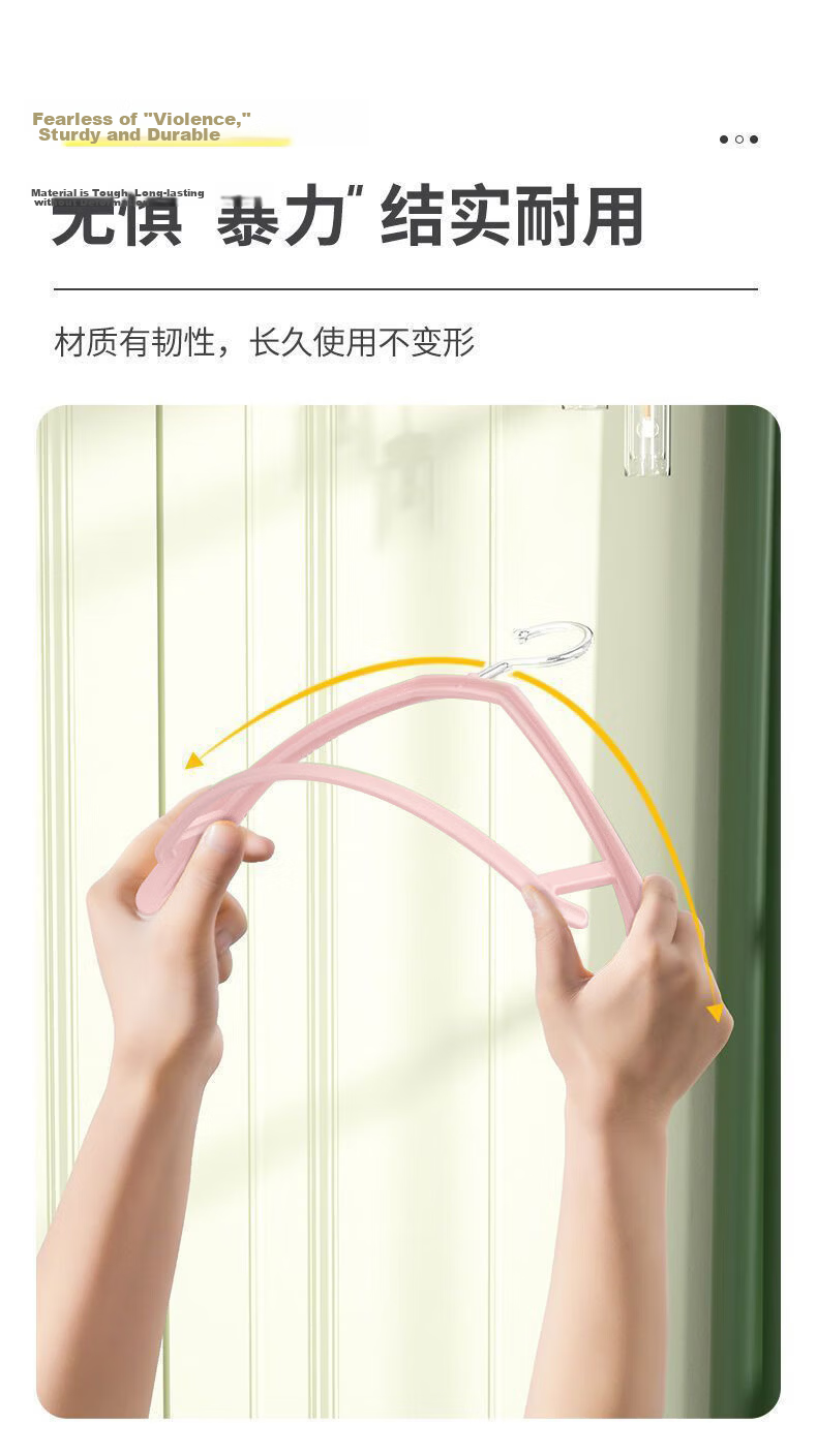 Mengtin Wide Shoulder Hangers Non-Slip No Trace PP Plastic Clothes Hangers for Balcony Dormitory Home Use, Pack of 20 7