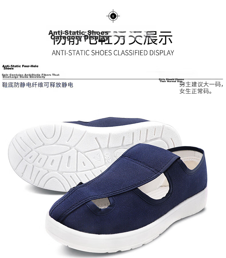 Mulang Anti-Static Dust-Free Four-Hole Shoes Thickened Soft Sole Dustproof Breathable Electronic Factory Workshop Protective Shoes Laboratory Unisex Work Shoes White PU Sole Four-Hole Shoes Size 46 15