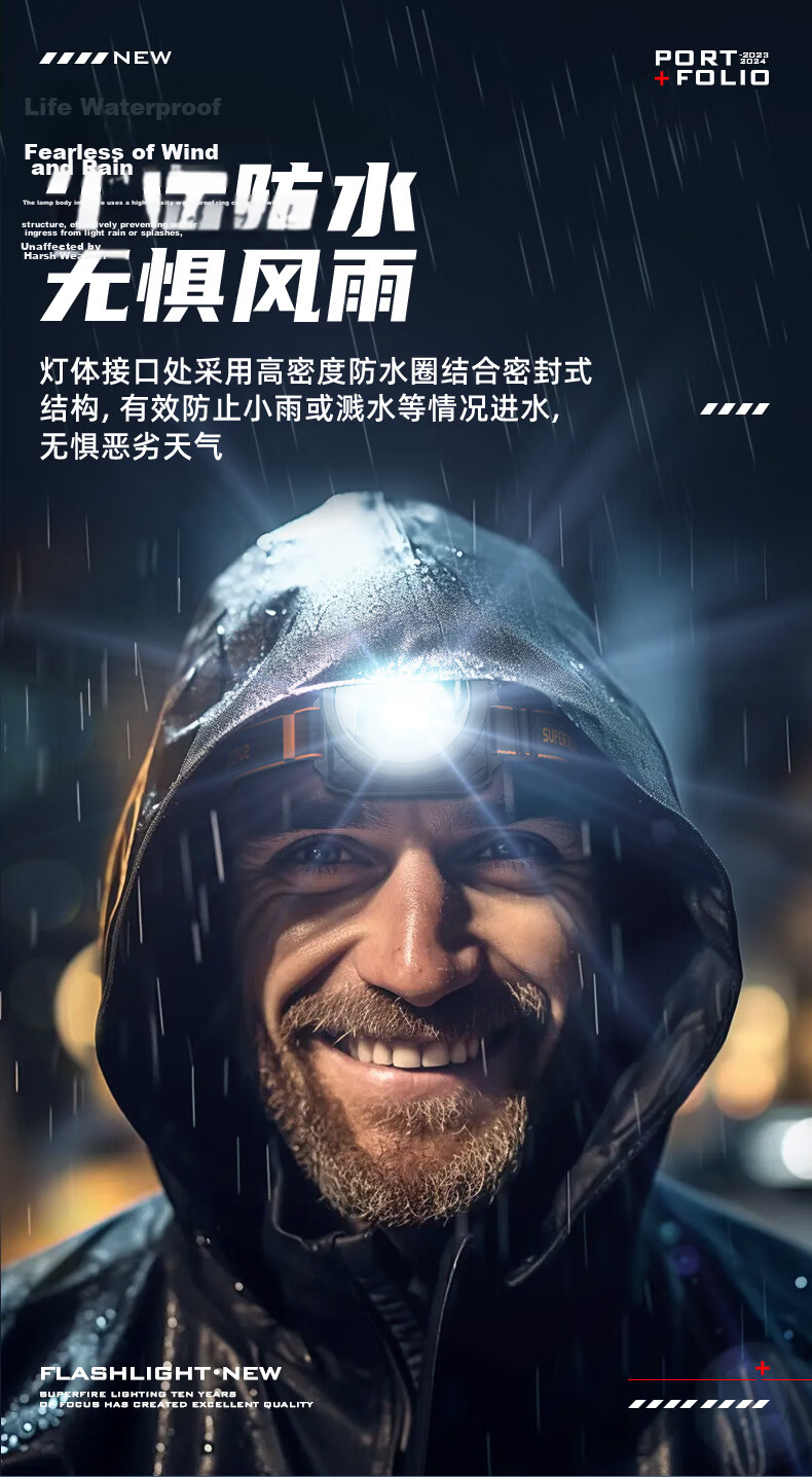 SupFire HL82 Headlamp, High Brightness, Long Battery Life, Outdoor Night Fishing, Motion Sensor, Waterproof, Head-Mounted Illumination Light for Beach Combing And Fishing 7