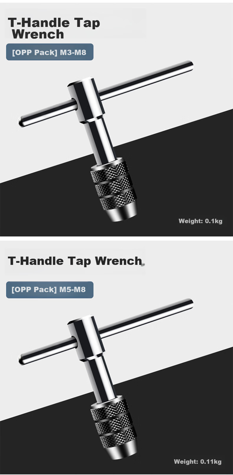 Paola Manual T-Handle Tap Wrench M3-6 Threading Die Wrench M3-12 + Tap and Die 10-Piece Set 1618 3