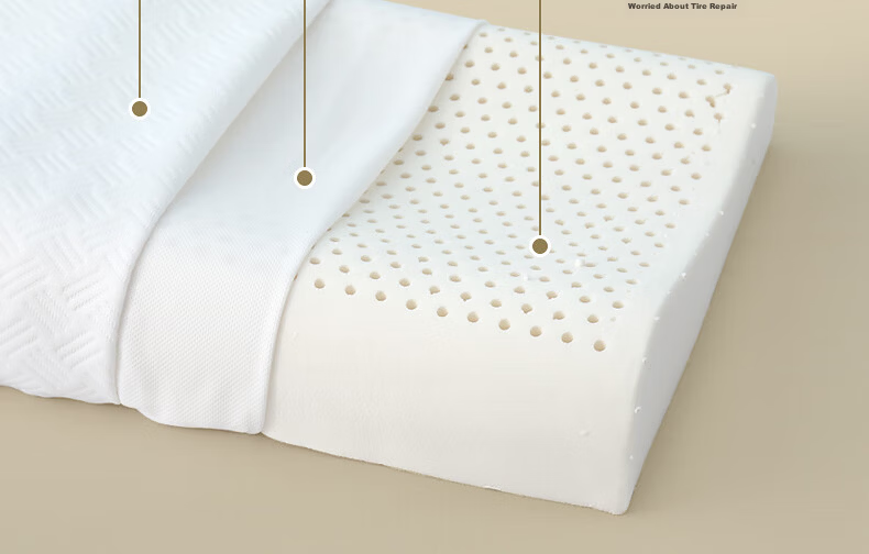 Mercury Home Textile Latex Pillow 93% Thai Imported Natural Latex Core Pillow for Adults and Students Dormitory Use 25