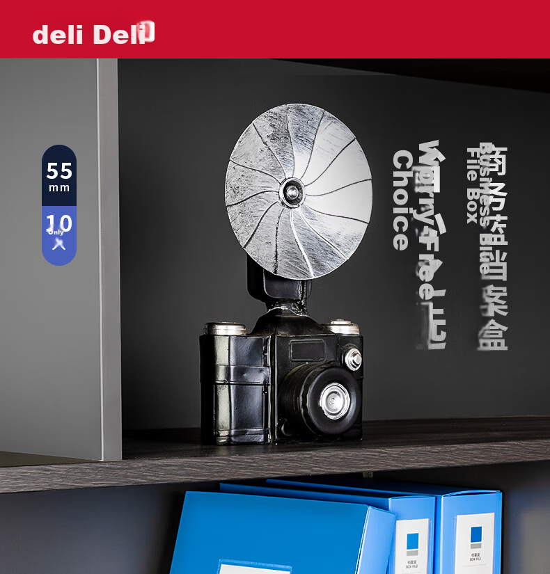 Deli 10-Pack 55mm Thickened File Box Document Storage Box Office Finance File Receipt Exam Paper Organizer 27706 Blue 1