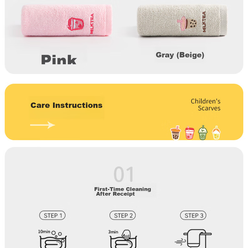 Grace Infant Class A Towel, Children's Pure Cotton Face Towel, Home Embroidered Small Towel, Soft Absorbent Face Cloth for Washing And Sports 21