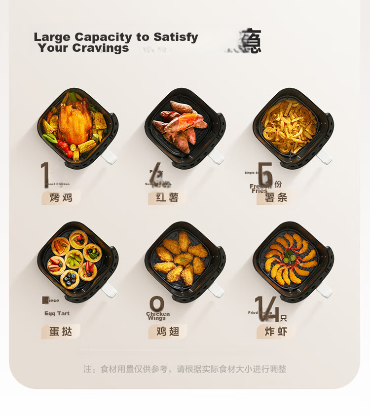 SUPOR No-Flip Air Fryer with Top And Bottom Views, Fully Automatic Steam And Bake All-In Machine for Home Use, 6L Large Capacity Metal Inner Electric Fryer, New Model KD60D876 14