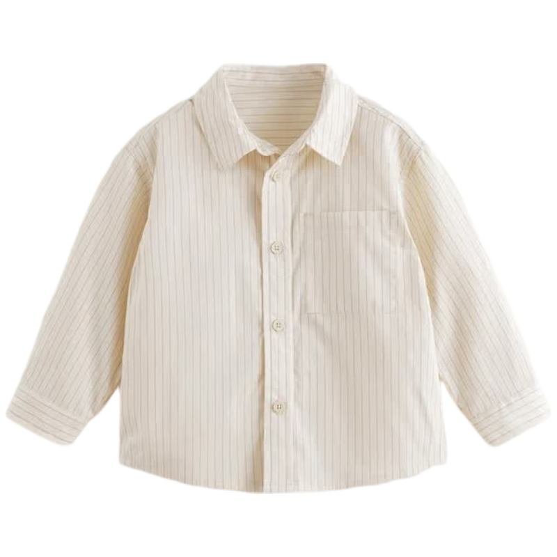 MARC&JANIE Boys' Fashion Striped Cotton Shirt Children's Pure Cotton Top Spring 2025 250103