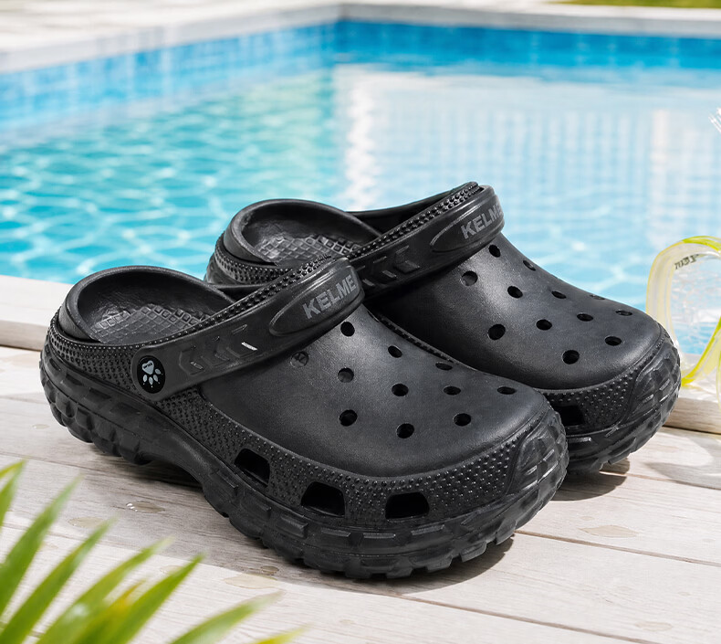 KELME Men's Summer New Dual-Wear Durable Hole Slippers Versatile Closed-Toe Slippers for Women 12
