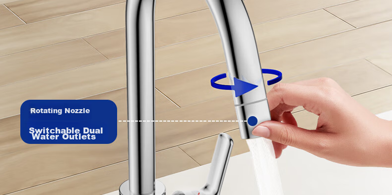 JOMOO Kitchen Faucet Healthy Sink Hot and Cold Dual Control Rotatable Sink Vegetable Washing Basin Faucet 33080 7