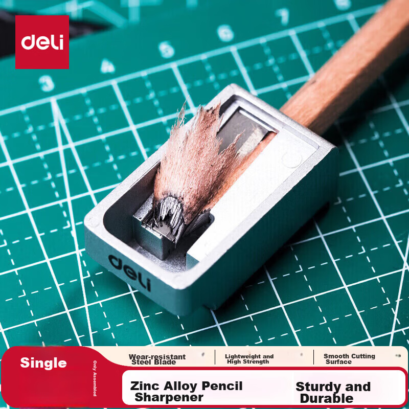 Deli Classic Zinc Alloy Pencil Sharpener, Rotary Pencil Sharpener for Students, Steel Blade Sharpener, Labor-Saving Student Stationery, Middle And High School Exam, Children's Birthday, Graduation Gift