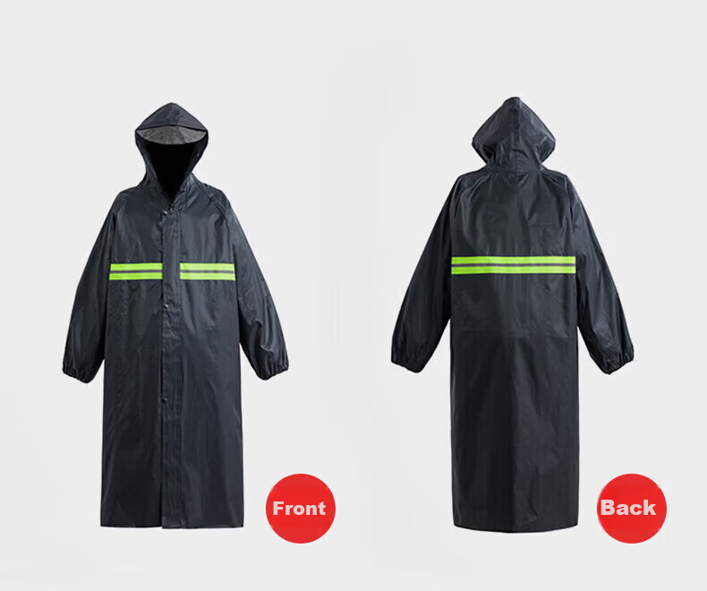 Shangyou Bufan Adult Long Reflective Full-Body Raincoat One-Piece Stormproof Workwear with Hood and Visor for Security and Property Management 8