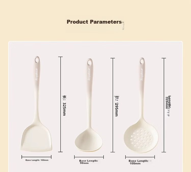 Royalstar Silicone Spatula Set of 3, Non-Stick Cooking Utensils, Household Turner, Soup Ladle, Slotted Spoon, Food Grade, Dishwasher Safe 17