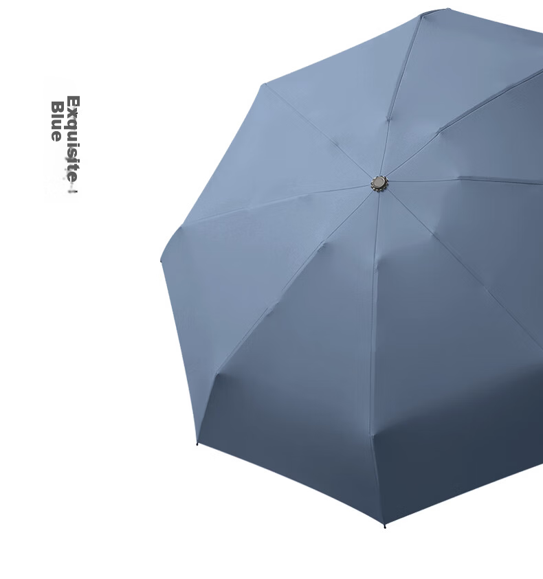 Qimaimai Ultra-Light Umbrella, Five-Fold Sun Umbrella, UV Protection, Mini Folding Sunscreen Capsule Umbrella for Women, Exquisite Blue 17