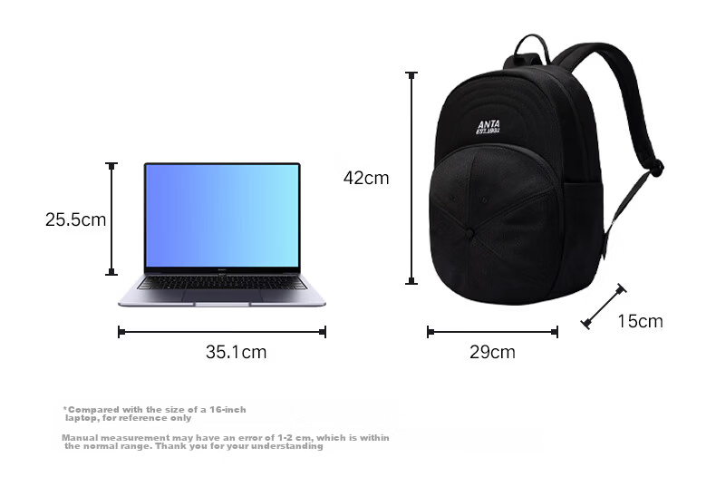 Anta Large Capacity Basketball-Shaped Backpack Youth Cycling Sports School Bag College Style Laptop Bag 2