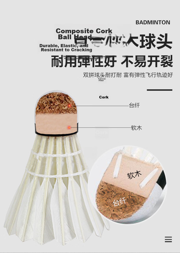 RSL Badminton Training and Competition Durable RSL7K No.77 Speed Feather Shuttlecocks 12pcs/Tube 3