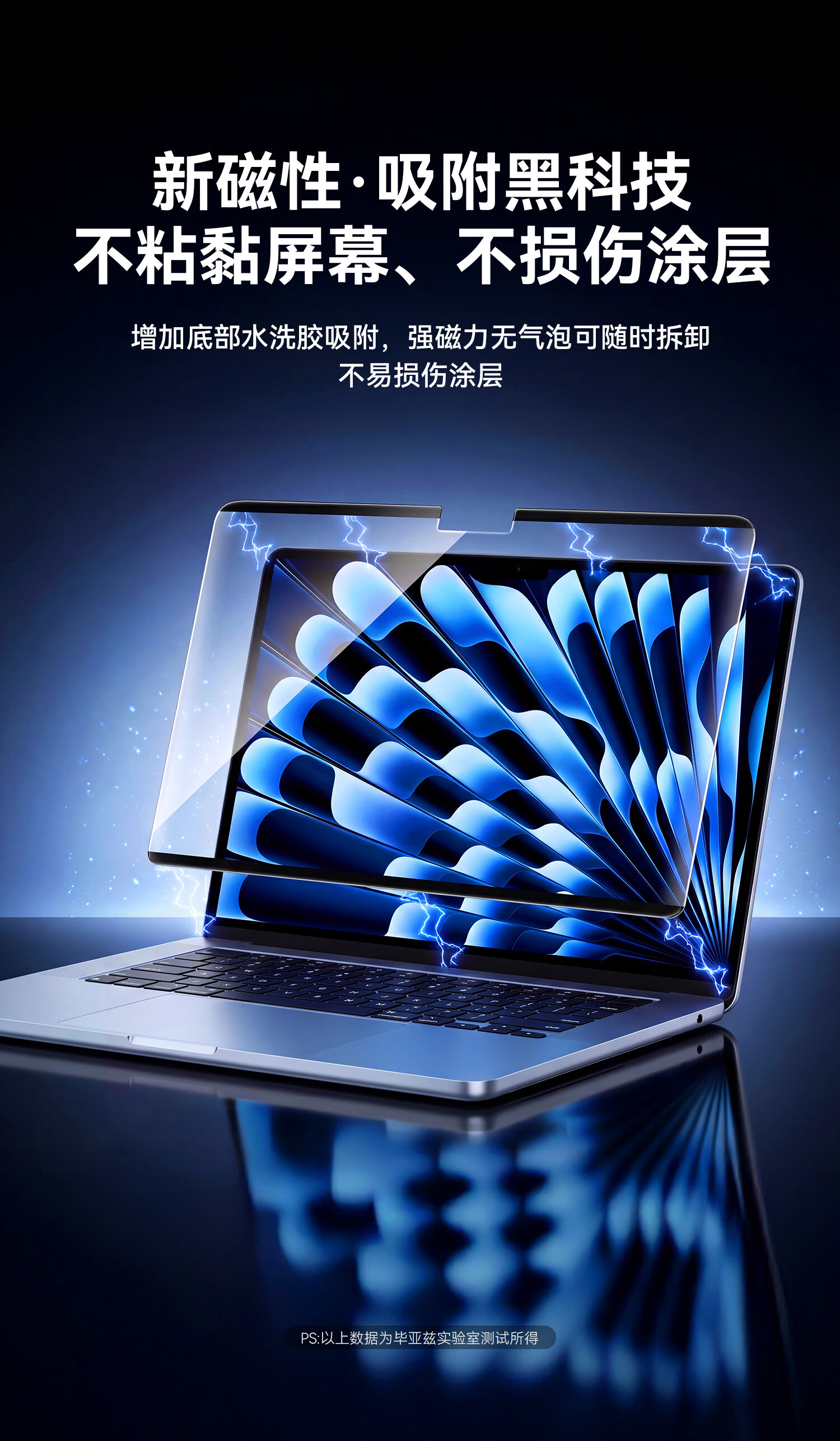 BIAZE Magnetic Blue Light Protection Screen Protector for Apple MacBook Pro 14-inch M5/4/3/2 2026/25/24 Laptop HD Film 6