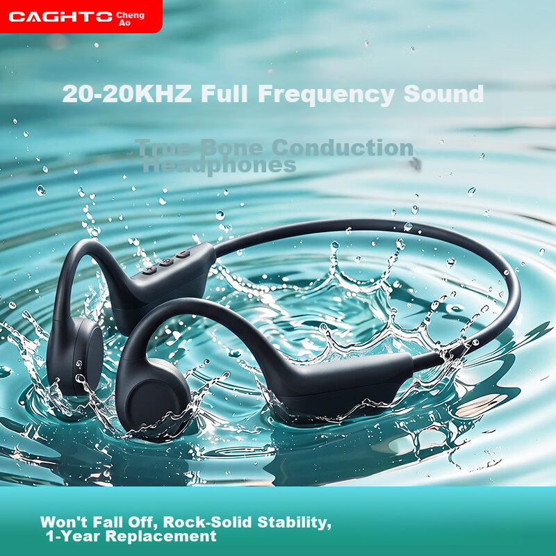 Chengao Bone Conduction Bluetooth Earphones 2026 New IP56 Waterproof Open Design Leakproof Comfortable Wireless Sports Running Cycling Ear-Hook Long Battery Life L10 Black