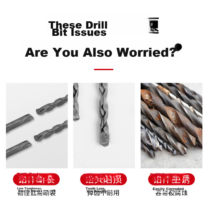 Jingkai Cross Impact Drill Bit Electric Hammer Concrete Round Shank Wall Penetration Square Shank Wall Transfer Head Four-Groove Alloy Extended Four-Blade Drill 2