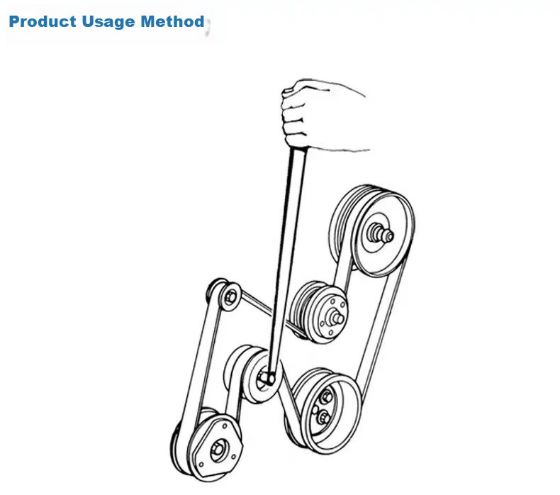 Chengyang 8-Piece Idler Pulley Wrench Set with Gauge Chrome Vanadium Steel Socket Wrench Engine Belt Pulley Adjustment Wrench 3