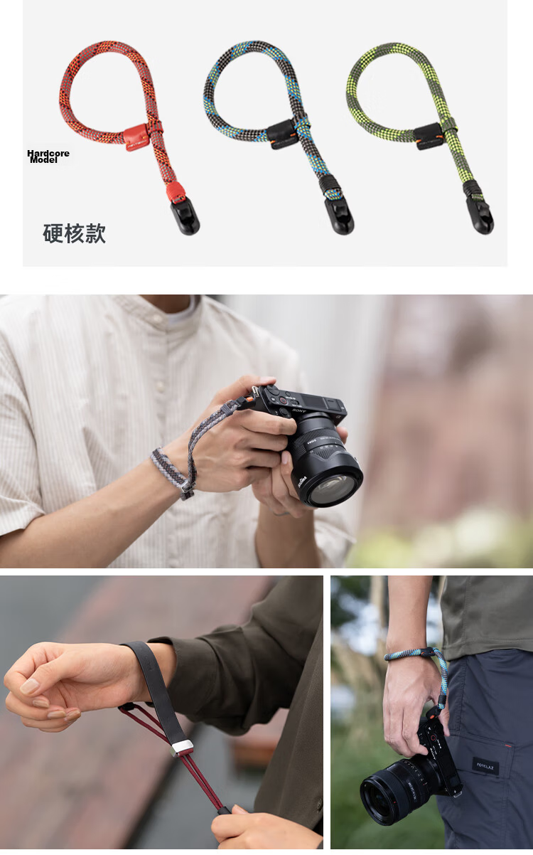 PGYTECH Camera Wrist Strap Dandelion Slim Quick Release DSLR Shoulder Strap for Nikon Z5 Fuji XT30 Canon G7X2 Sony ZVE10 Vintage Quiet Night Black 18