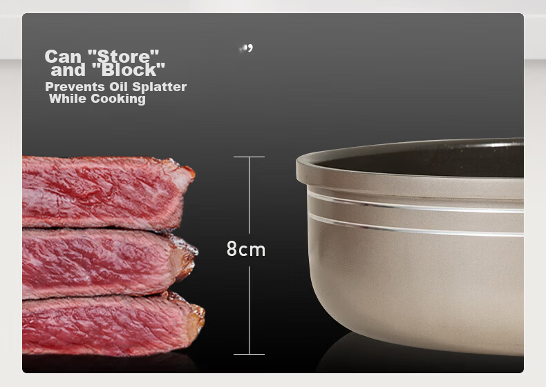 Joyoung Non-Stick Frying Pan with Titanium Ceramic Coating, Gold-Plated Skillet for Eggs And Steak, Breakfast Pan, 24cm without Lid 9