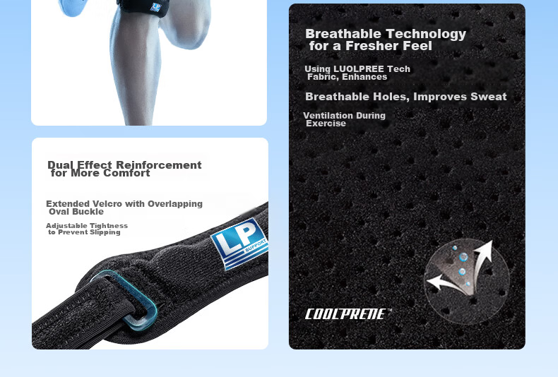 LP 781 Professional Sports Patella Strap Knee Brace Patellar Tendon Support Compression Band Running Mountaineering Badminton One Size 6