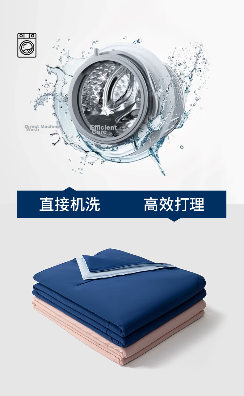 Hilton Summer Cooling Quilt Deep Sleep Cooling Core A-Class Antibacterial Washable Air Conditioning Quilt Deep Blue 200*230cm 9