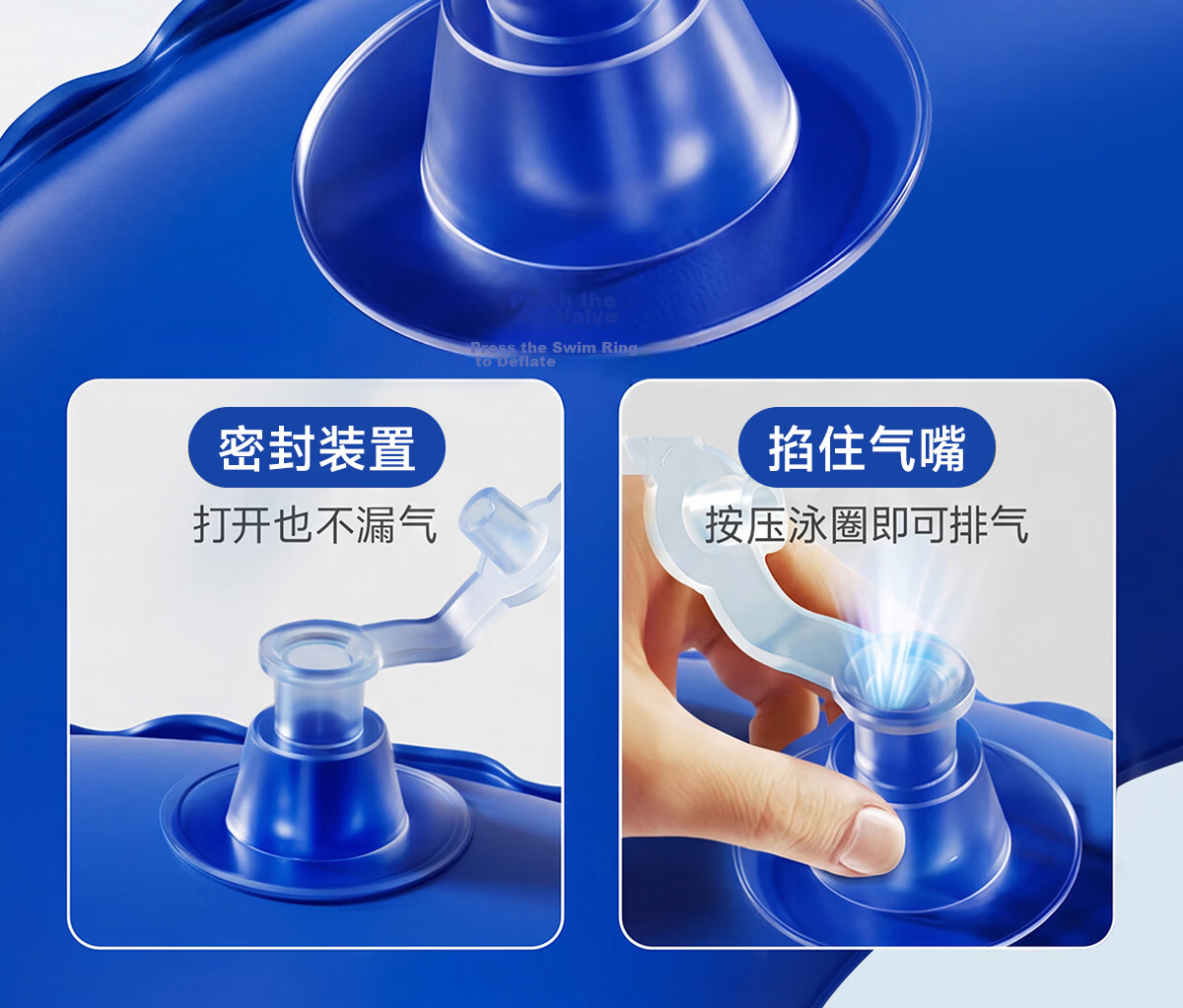 361° Adult Swimming Ring Safety Anti-Tip Pressurized Inflatable Thickened Underarm Float Portable Swimming Gear for Men 18