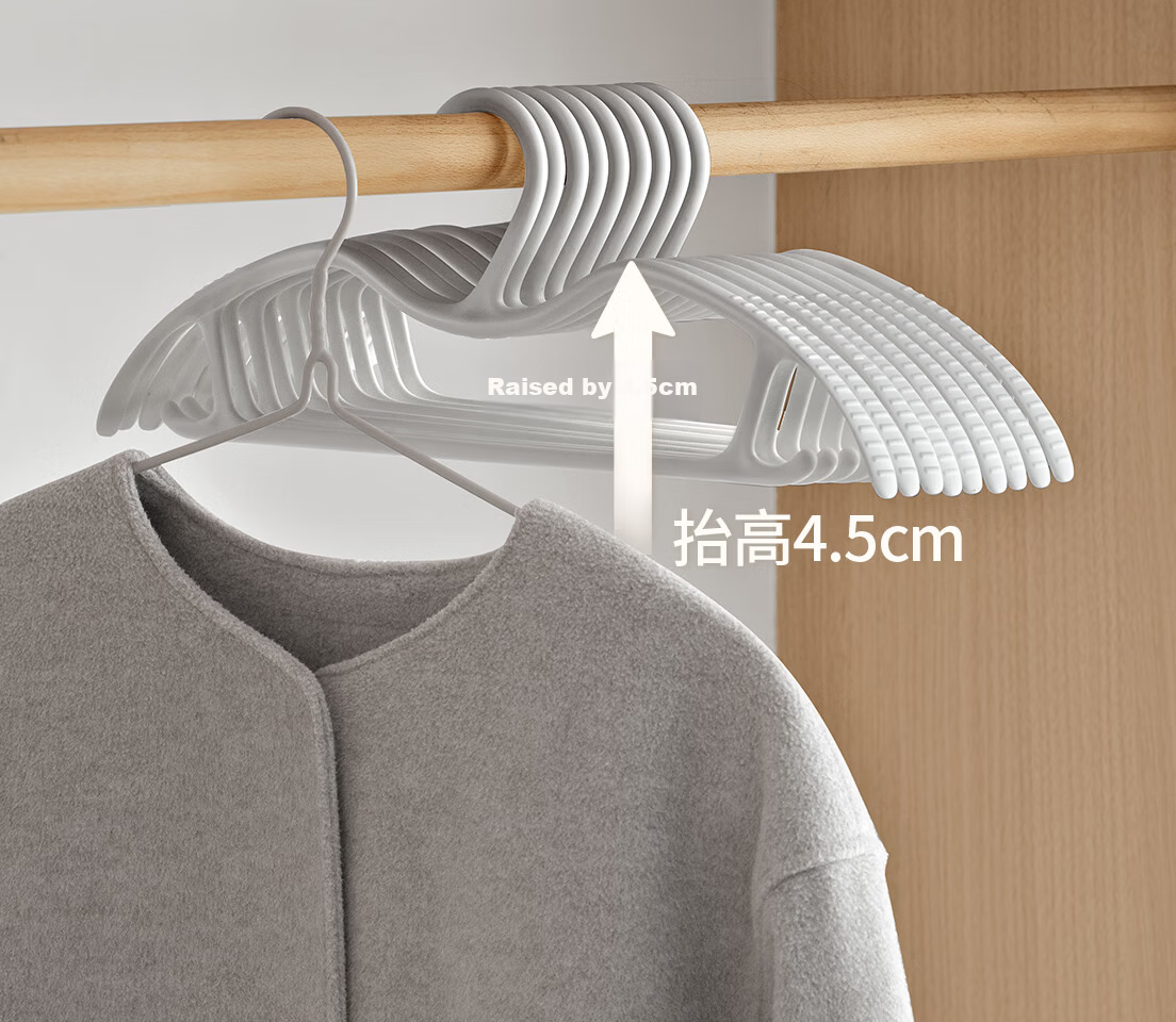 Lazy Corner No-Trace Short Neck Hangers Space-Saving Clothes Rack Non-Slip Balcony Clothes Hangers 10-Pack 2