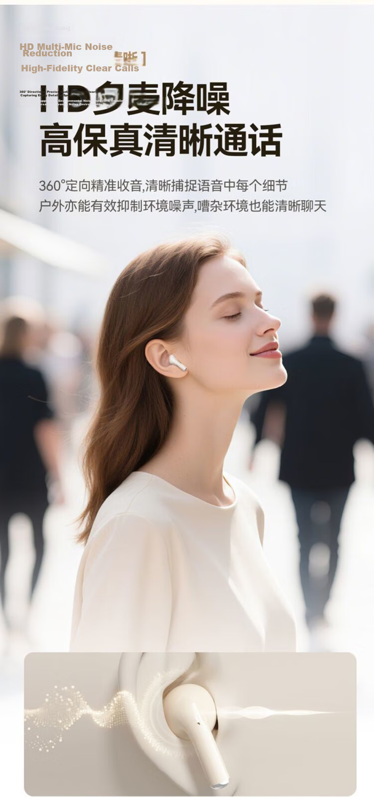Chuangu Bluetooth Earbuds Semi-In-Ear True Wireless High-Quality Sound Long Battery Life OP Latest Running Sports Music HIFI Earphones for Students Men Women Huaqiangbei 8