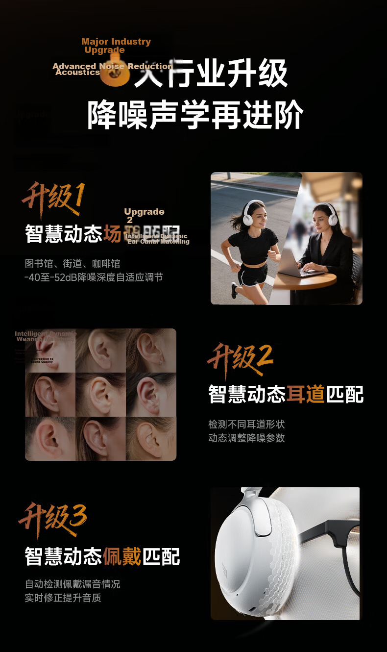 Siberia Feather DM03 Smart Dynamic Noise Cancelling [2026 Latest] Over-Ear Bluetooth Headphones Wireless Long Battery Life High-Quality Music Compatible with Apple Huawei Xiaomi Gift 2