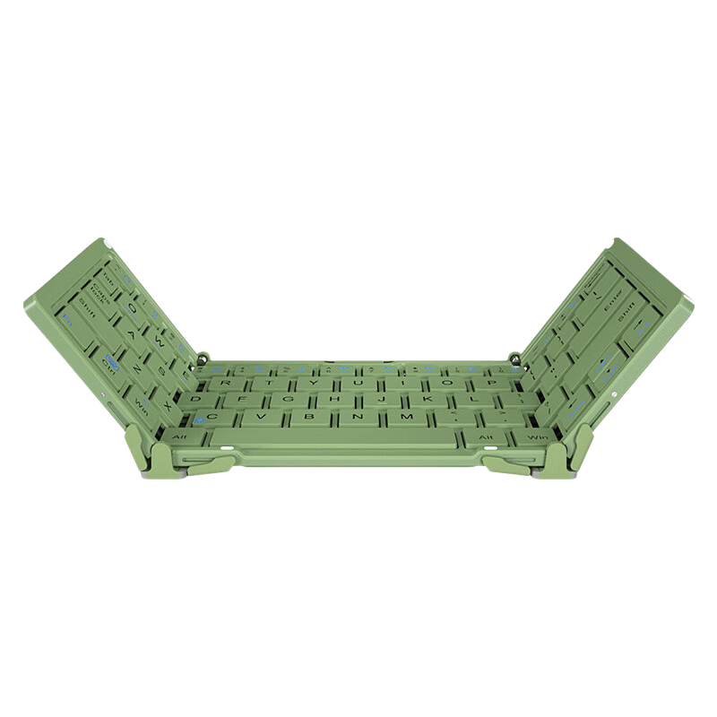 B.O.W Hangshi HB066 Wireless Ultra-thin Foldable Bluetooth Charging Keyboard for iPad Apple Huawei Xiaomi Tablet Laptop Portable Mini Keyboard Retro Green