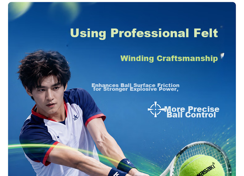 KAWASAKI Tennis Practice Balls, Set of 3, KT-80 6