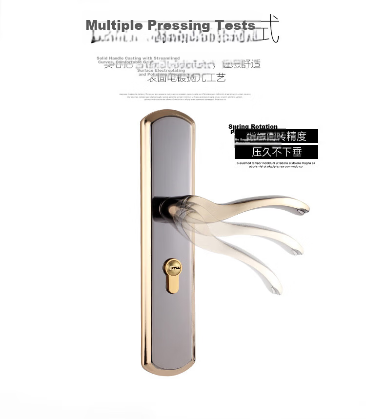 Auburn Indoor Bedroom Door Lock Handle Adjustable No-Drill Lock A18L Titanium Black Stainless Steel 7