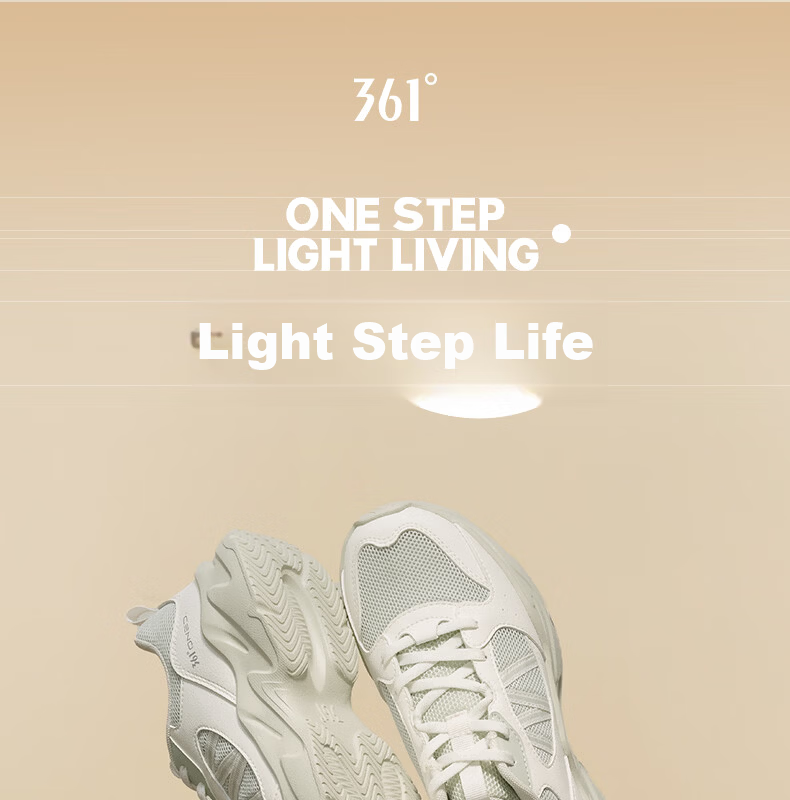 361° Women's Casual Shoes Autumn Thick Sole Comfortable Lightweight Sports Dad Shoes Versatile Women's Shoes 682636702-2 1
