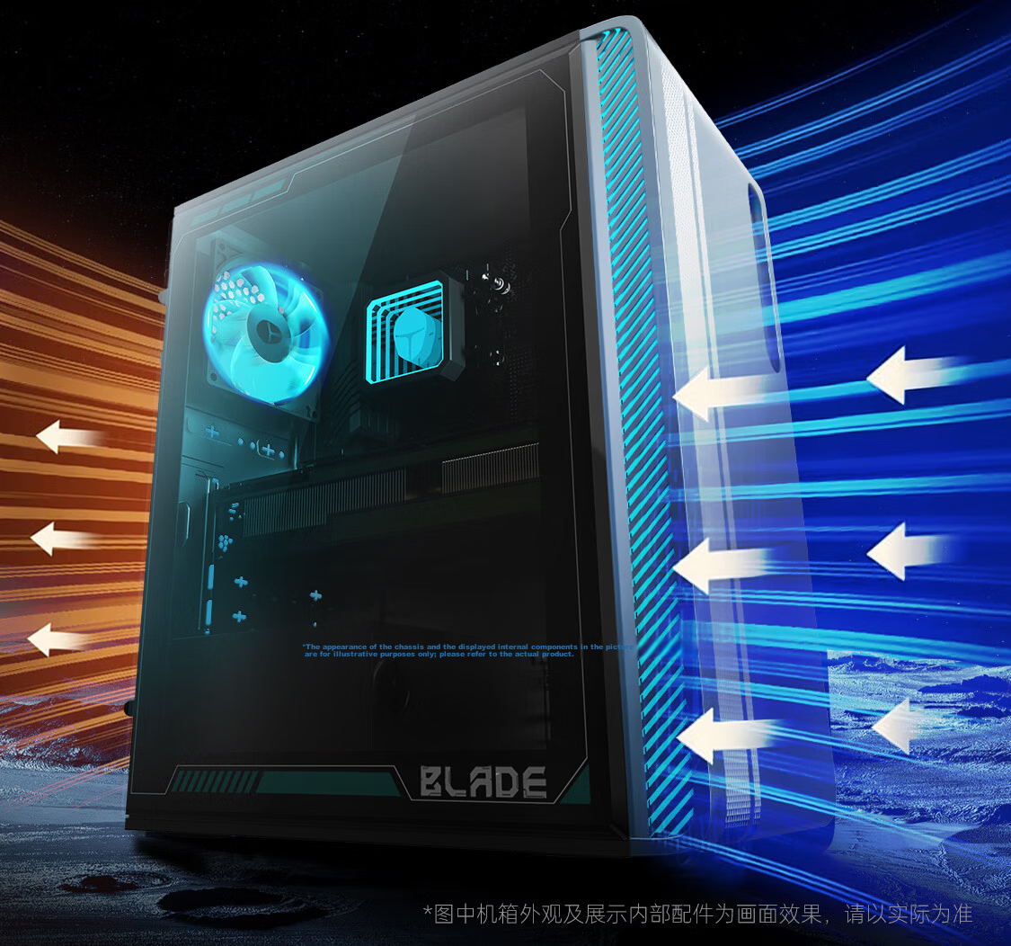 ThundeRobot Black Knight Hunter Blade Designer High-Performance Gaming Office Commercial Desktop Computer E-Sports PC (I5-14400F, 16GB RAM, D5 SSD, RTX5060Ti) 22