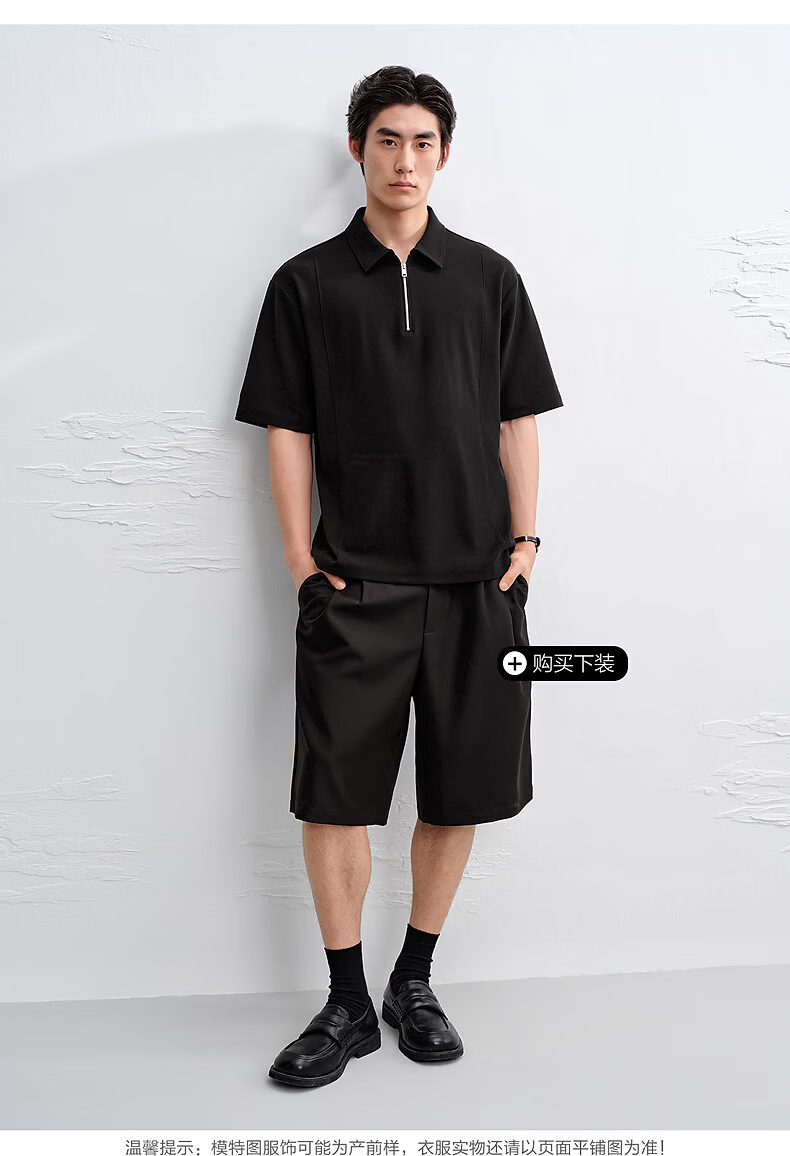Peacebird Men Polo Shirt BACOG222D Black First Batch 2XL 21