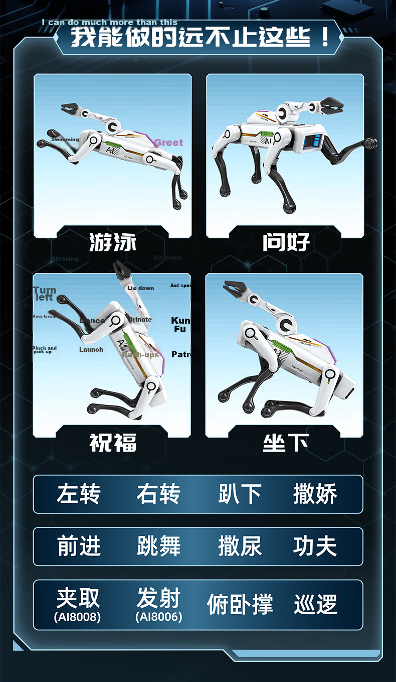 Julai Smart AI Calling Robot Dog Early Education Toy Remote Control Car Programming Stunt Gift for Boys and Girls Birthday New Year 14