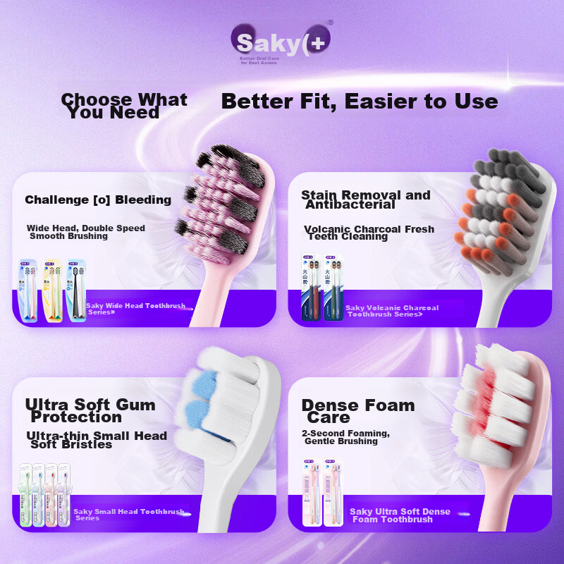 Shuke 46-Hole Wide-Head Soft Bristle Toothbrush, 4-Pack, Sensitive Gum Protection, Double Spiral Brushing, Deep Cleaning, Adult Toothbrush, Random Old Or New 1
