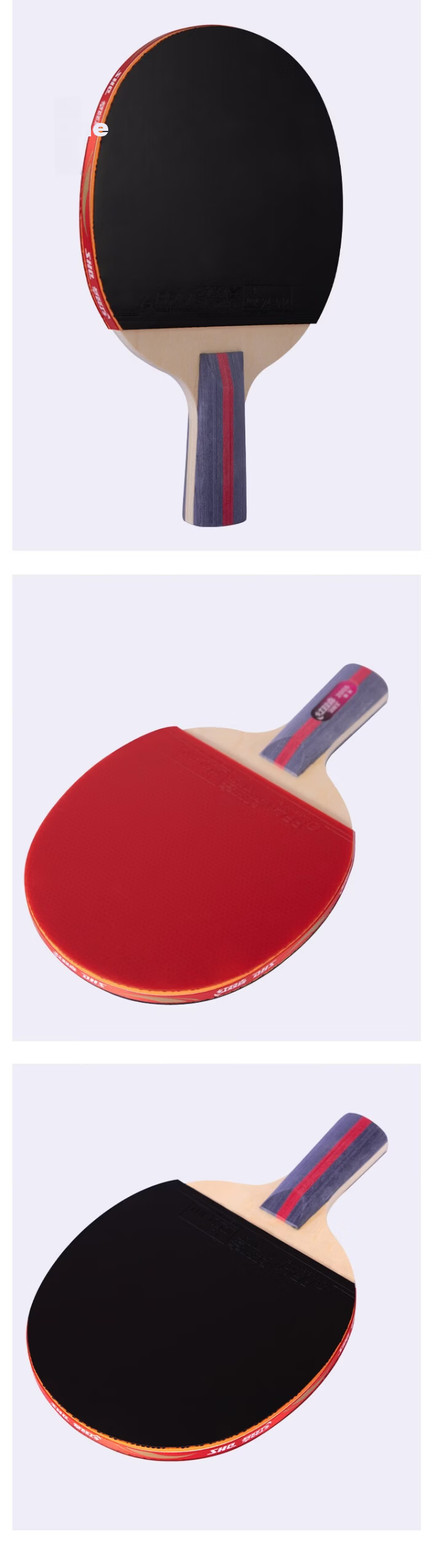 DHS Double Happiness F2 Two-Star Table Tennis Paddle Set (Shakehand & Penhold, Includes Paddle Case and Ping Pong Ball) 12