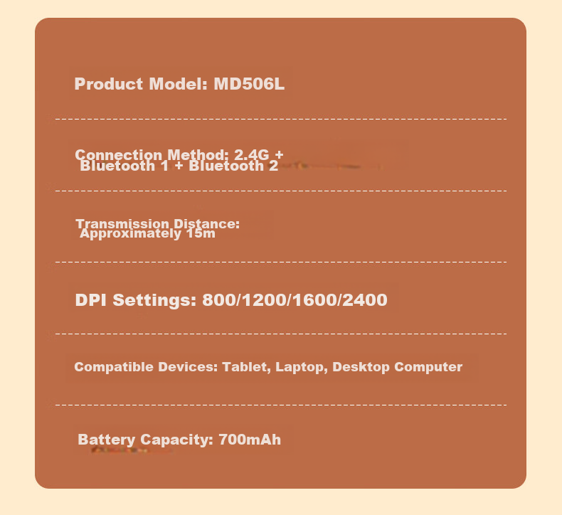 B.O.W Hangshi MD506L Wireless Bluetooth Dual-Mode Ergonomic Backlit Mouse for Desktop Laptop iPad Tablet Phone Office Silent Rechargeable Mouse Milk Tea Color 26