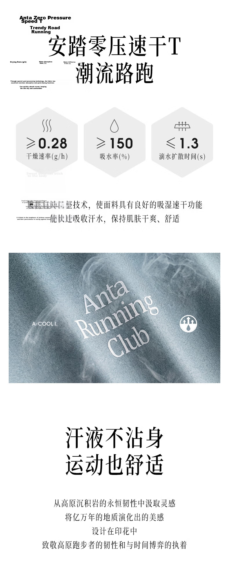 Anta Quick-Dry Master C5 Men's Short Sleeve T-Shirt Summer Moisture-Wicking Breathable Cooling Running Top 2
