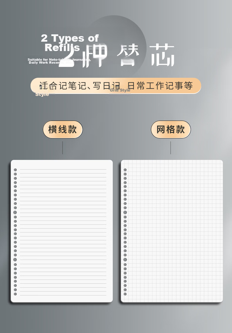 M&G Stationery A4/60-Sheet Loose-Leaf Notebook, 8-Hole Detachable Lined Refill, Green, Exam Essential 5
