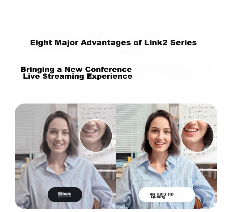 Insta360 Link 2 Gimbal Edition Conference Live Streaming Camera 4K HD Beauty Computer External Webcam with Built-in Microphone USB/C Plug and Play (Dynamic White) 2