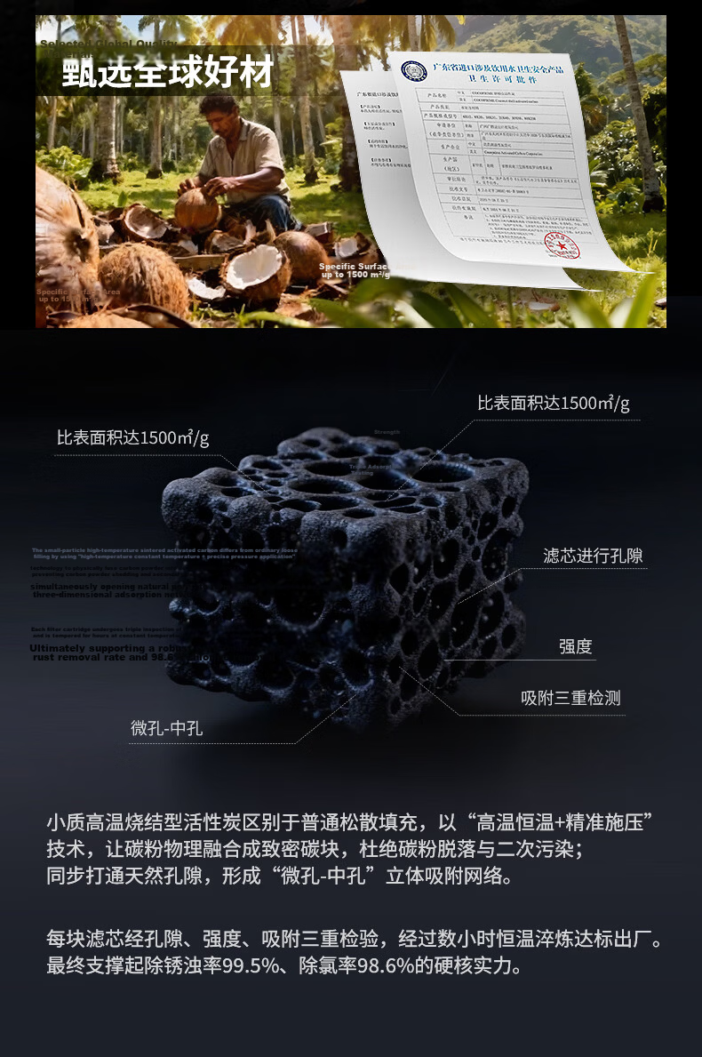 XiaoZhi Faucet Water Purifier Scale and Chlorine Removal Household Pre-Filter Kitchen Tap Water 1 Unit 3 Cartridges LJ203 7
