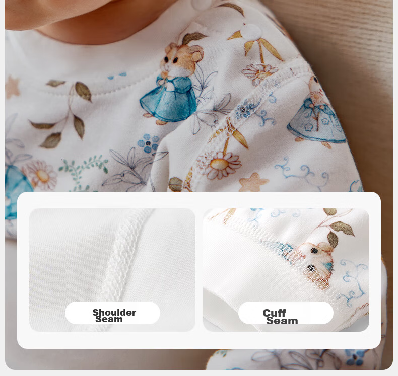 OUYUN Baby And Children's Pajamas, Spring And Autumn, for Boys And Girls, Pure Cotton, High-Waist Belly Protection, Warm Set, Hamster Bun, Size 73 20
